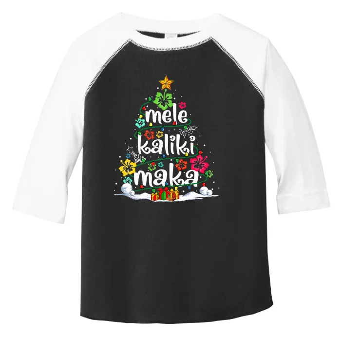 Mele Kalikimaka Tropical Christmas Hawaiian Santa Xmas Tree Toddler Fine Jersey T-Shirt