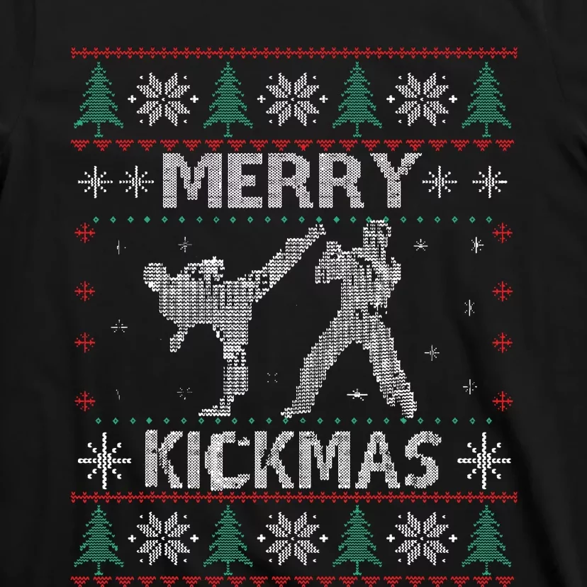 Merry Kickmas Taekwondo Christmas Ugly Sweater Xmas Funny T-Shirt