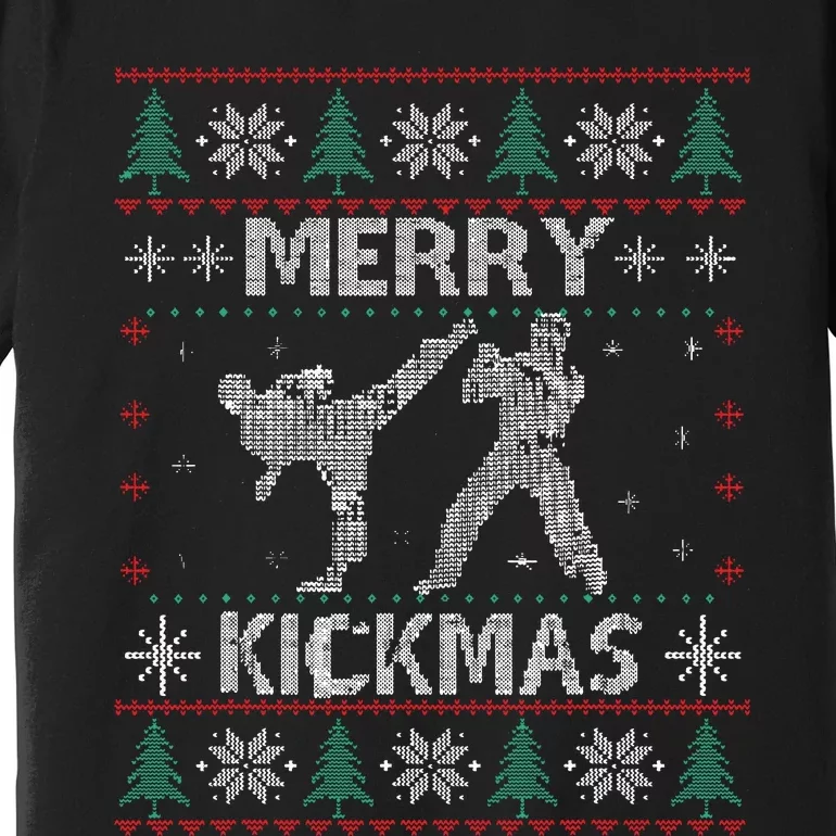 Merry Kickmas Taekwondo Christmas Ugly Sweater Xmas Funny Premium T-Shirt