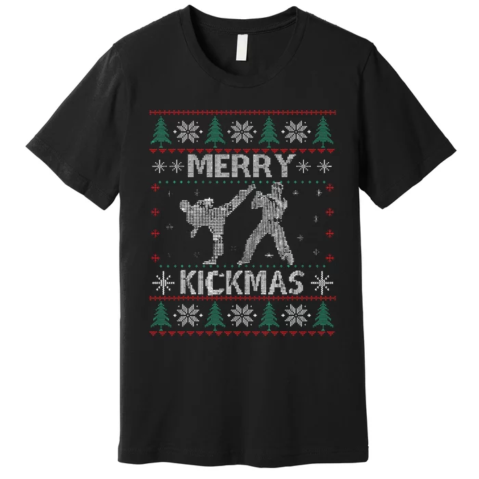 Merry Kickmas Taekwondo Christmas Ugly Sweater Xmas Funny Premium T-Shirt