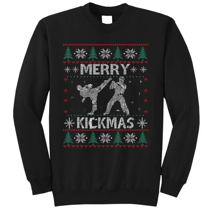 Merry Kickmas Taekwondo Christmas Ugly Sweater Xmas Funny Tall Sweatshirt