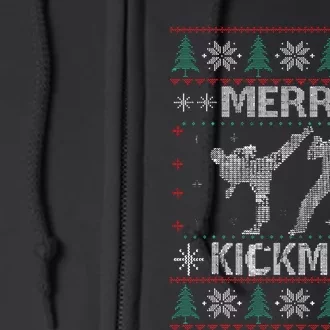 Merry Kickmas Taekwondo Christmas Ugly Sweater Xmas Funny Full Zip Hoodie