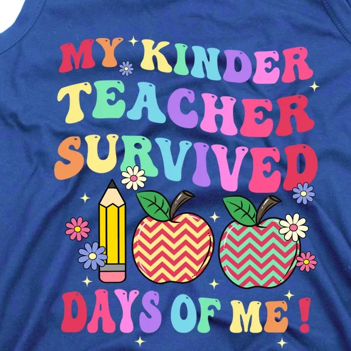 My Kindergarten Teacher Survived 100 Days Of Me Fun School Funny Gift Tank Top