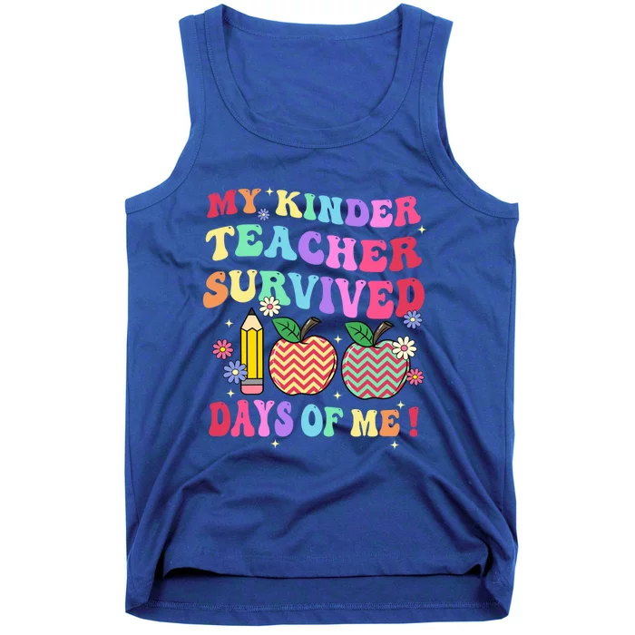 My Kindergarten Teacher Survived 100 Days Of Me Fun School Funny Gift Tank Top