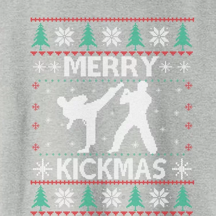 Merry Kickmas Taekwondo Christmas Ugly Sweater Xmas Funny Gift Women's Crop Top Tee