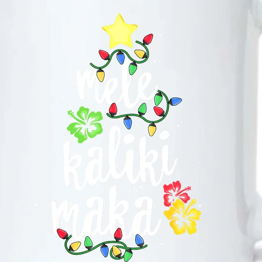 Mele Kalikimaka Tropical Christmas Hawaiian Santa Xmas Tree Black Color Changing Mug