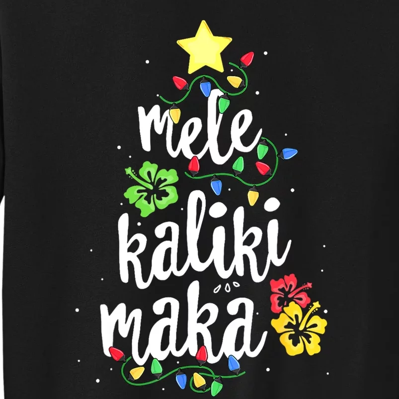 Mele Kalikimaka Tropical Christmas Hawaiian Santa Xmas Tree Sweatshirt