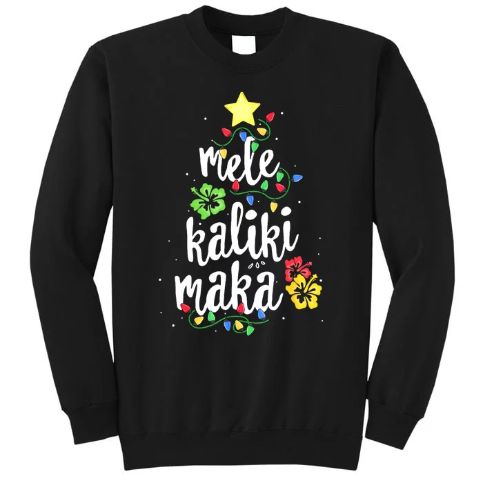 Mele Kalikimaka Tropical Christmas Hawaiian Santa Xmas Tree Sweatshirt