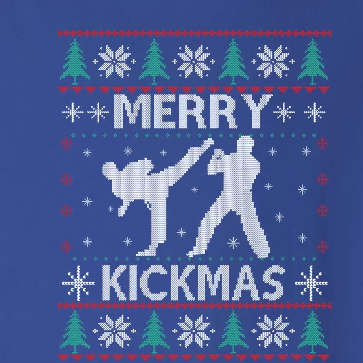 Merry Kickmas Taekwondo Christmas Ugly Sweater Xmas Funny Gift Toddler Long Sleeve Shirt