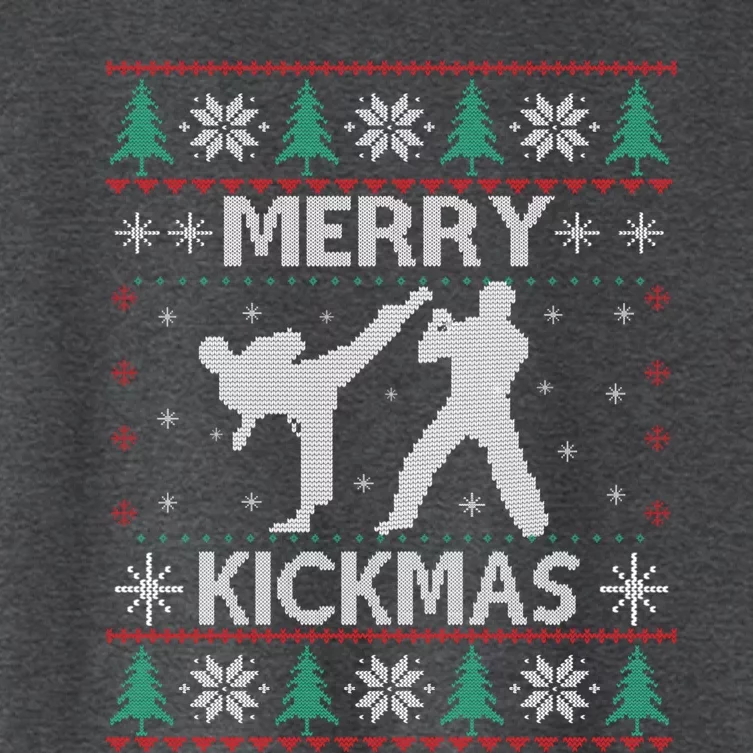 Merry Kickmas Taekwondo Christmas Ugly Sweater Xmas Funny Gift Women's Crop Top Tee