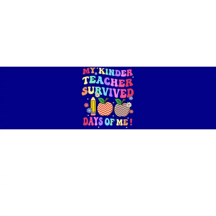 My Kindergarten Teacher Survived 100 Days Of Me Fun School Gift Bumper Sticker