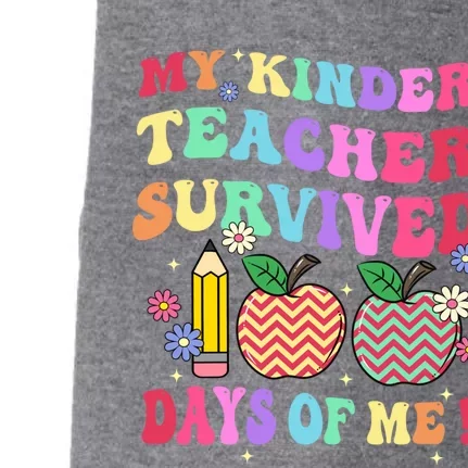 My Kindergarten Teacher Survived 100 Days Of Me Fun School Gift Doggie 3-End Fleece Hoodie