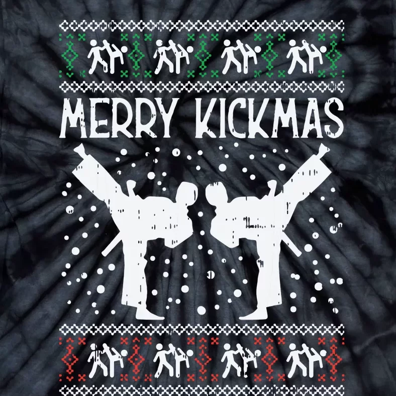 Merry Kickmas Ugly Christmas Karate Jiu Jitsu Martial Gift Tie-Dye T-Shirt