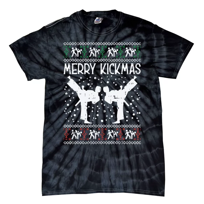 Merry Kickmas Ugly Christmas Karate Jiu Jitsu Martial Gift Tie-Dye T-Shirt