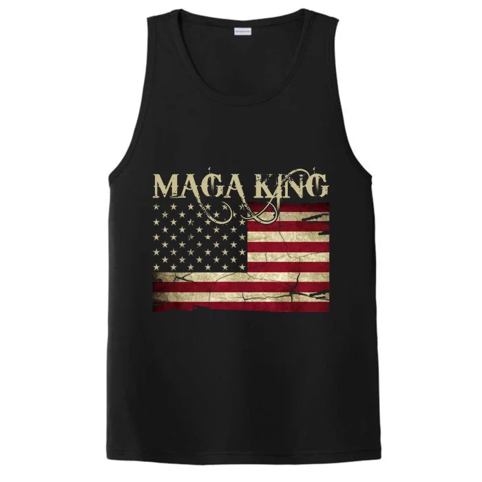 Maga King United States Vintage Flag Performance Tank