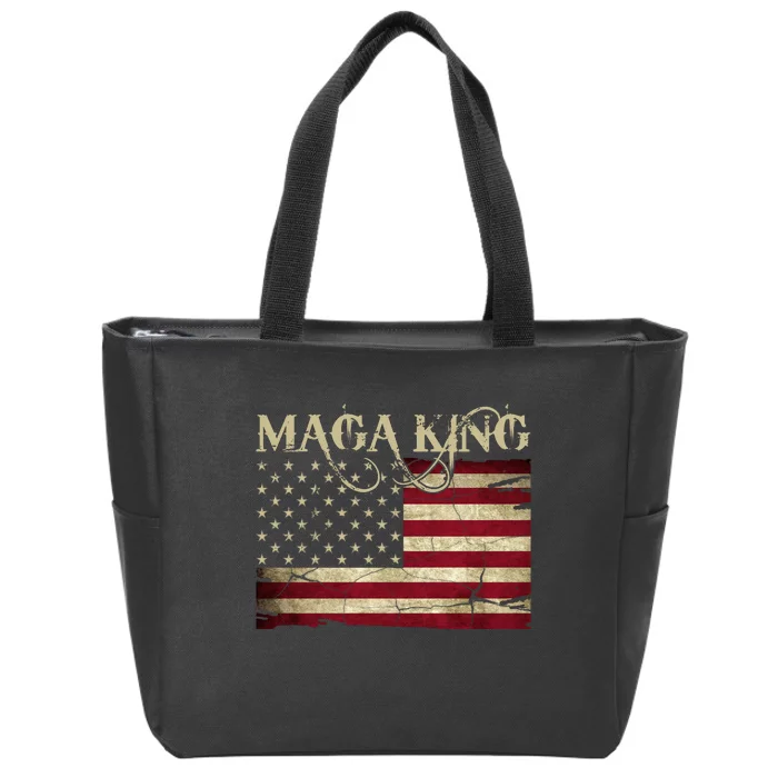 Maga King United States Vintage Flag Zip Tote Bag