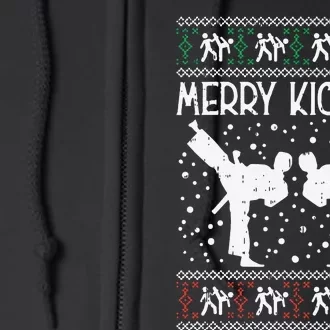 Merry Kickmas Ugly Christmas Karate Jiu Jitsu Martial Gift Full Zip Hoodie