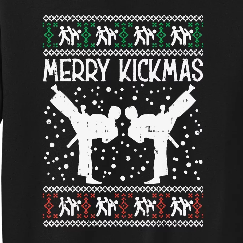 Merry Kickmas Ugly Christmas Karate Jiu Jitsu Martial Tall Sweatshirt