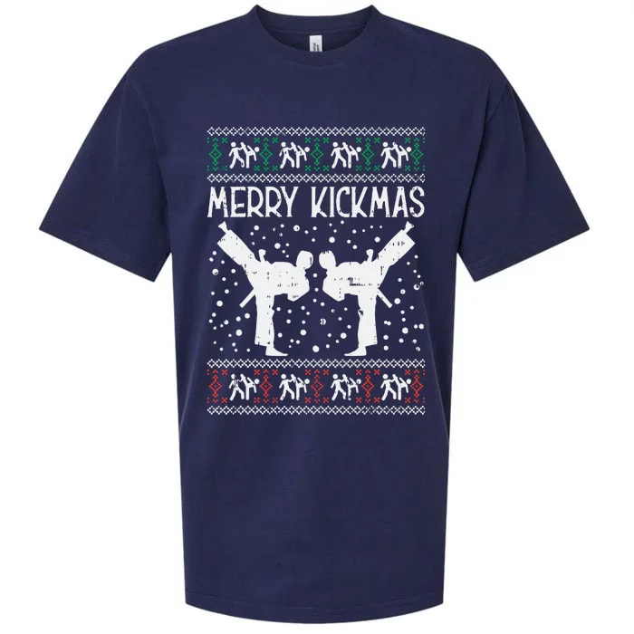 Merry Kickmas Ugly Christmas Karate Jiu Jitsu Martial Gift Sueded Cloud Jersey T-Shirt