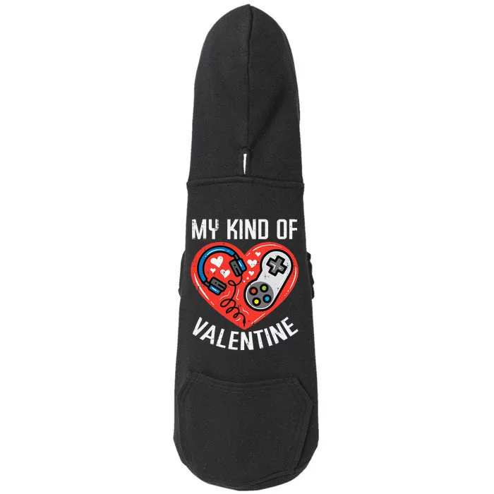 My Kind Valentine Gamer Valentines Day Gaming Doggie 3-End Fleece Hoodie