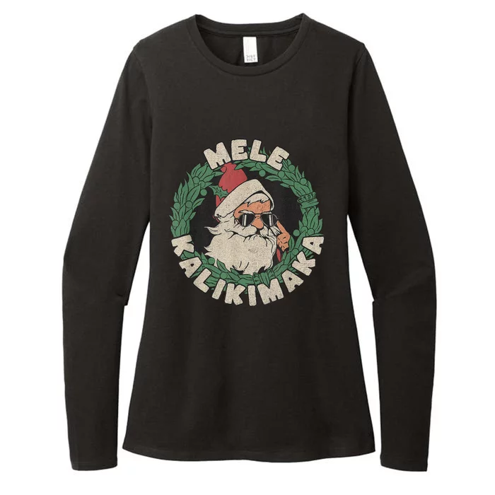 Mele Kalikimaka With Santa Womens CVC Long Sleeve Shirt