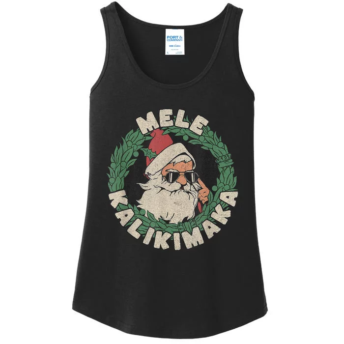 Mele Kalikimaka With Santa Ladies Essential Tank