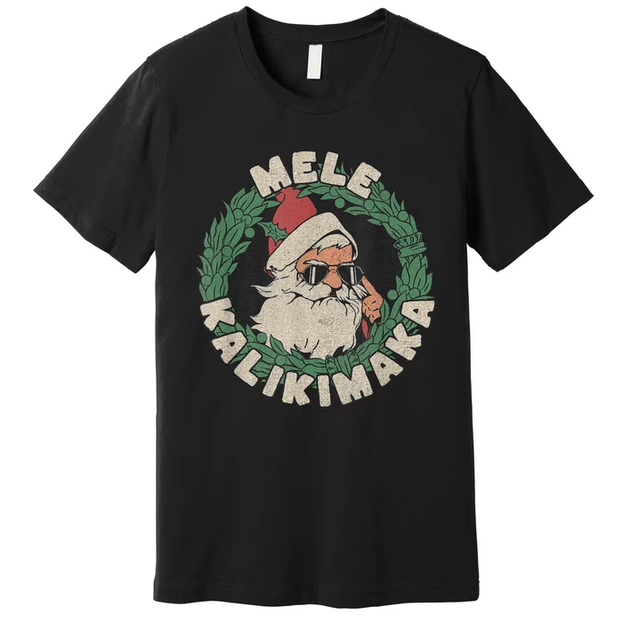 Mele Kalikimaka With Santa Premium T-Shirt