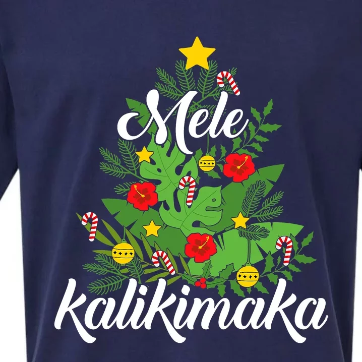 Mele Kalikimaka Xmas Tree For Hawaiian Hawaii Christmas Sueded Cloud Jersey T-Shirt