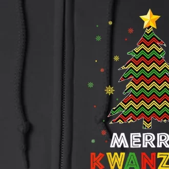 Merry Kwanzaa Xmas Tree Black Christmas African American Full Zip Hoodie