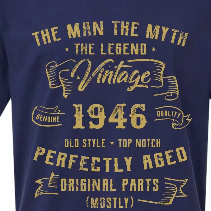 Myth Legend 1946 Birthday Gift For 76 Sueded Cloud Jersey T-Shirt