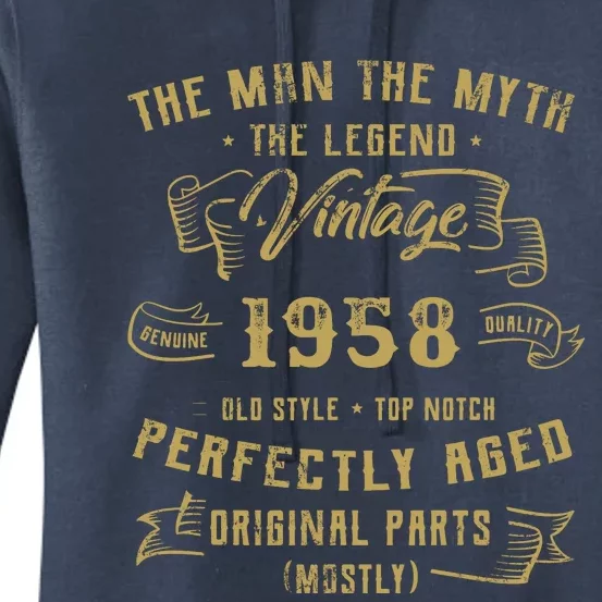 Myth Legend 1958 Birthday Gift For 64 Women's Pullover Hoodie