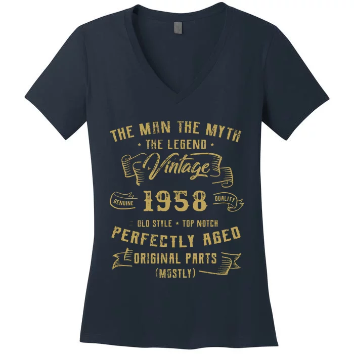 Myth Legend 1958 Birthday Gift For 64 Women's V-Neck T-Shirt