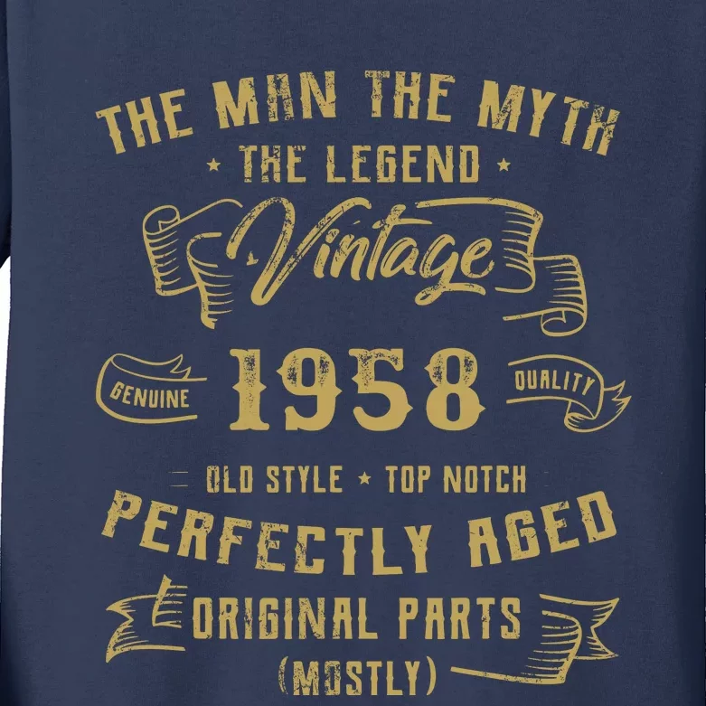 Myth Legend 1958 Birthday Gift For 64 Kids Long Sleeve Shirt