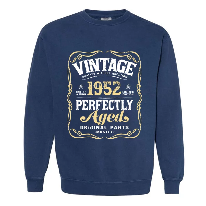 Myth Legend 1952 Birthday Gift For 70 Garment-Dyed Sweatshirt