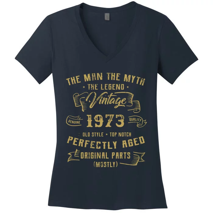 Myth Legend 1973 Birthday Gift For 49 Women's V-Neck T-Shirt