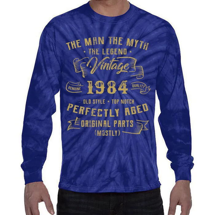 Myth Legend 1984 Birthday Gift For 38 Tie-Dye Long Sleeve Shirt