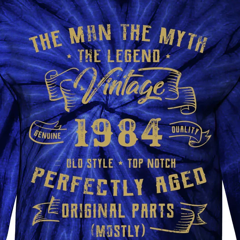 Myth Legend 1984 Birthday Gift For 38 Tie-Dye Long Sleeve Shirt