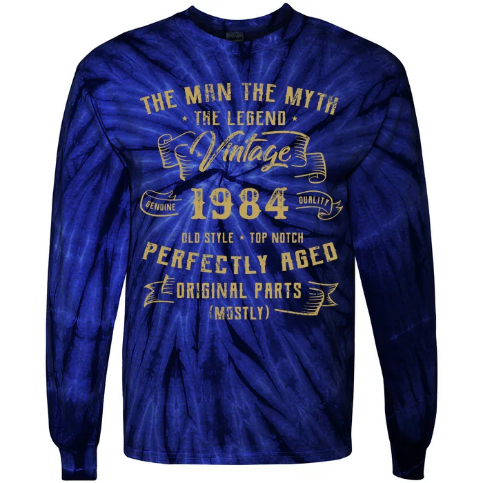 Myth Legend 1984 Birthday Gift For 38 Tie-Dye Long Sleeve Shirt