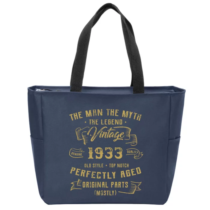 Myth Legend 1933 Birthday Gift For 89 Zip Tote Bag