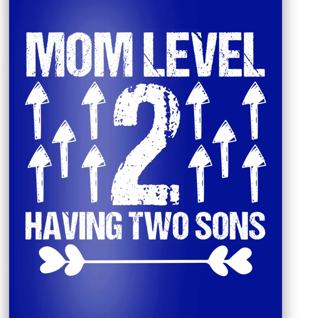 Mom Level 2 Having Two Sons Proud Mom Raising Sons 2nd Time Funny Gift Poster