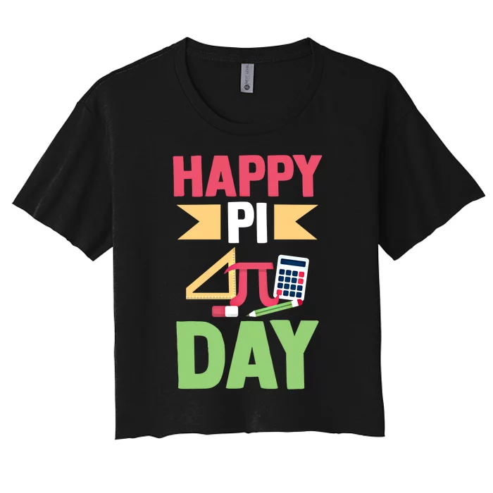 Math Lover 3 14 Humor Math Teacher Student Happy Pi Day Gift Women's Crop Top Tee