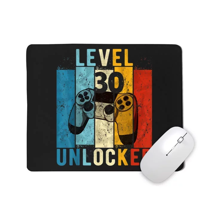 m.e.ns Level 30 Unlocked Video Gamer 30 Year Old 30th Birthday Gift Mousepad