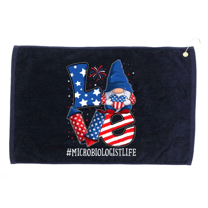 Microbiologist Love 4th Of July Gnome Usa Patriotic Gift Grommeted Golf Towel