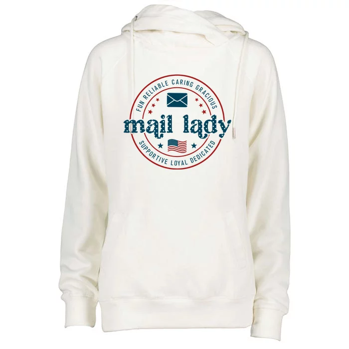 Mail Lady 4th Of July Retro Postal Worker Postal Rural Carrier Womens Funnel Neck Pullover Hood