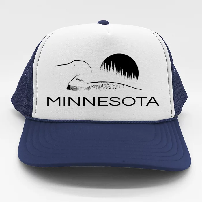 Minnesota Loon And Trees In Moonlight Gift Trucker Hat