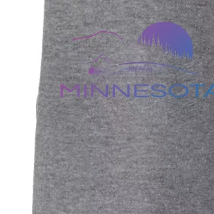 Minnesota Loon And Trees In Moonlight Gift Doggie 3-End Fleece Hoodie