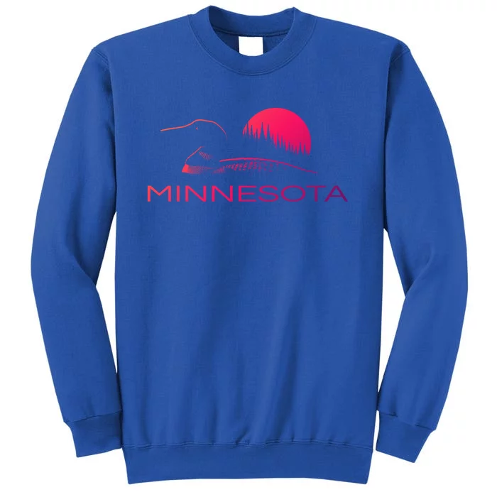 Minnesota Loon And Trees In Moonlight Gift Tall Sweatshirt