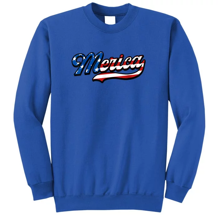 Merica Love America | Flag America Tall Sweatshirt