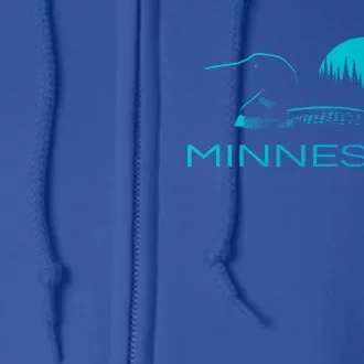 Minnesota Loon And Trees In Moonlight Gift Full Zip Hoodie