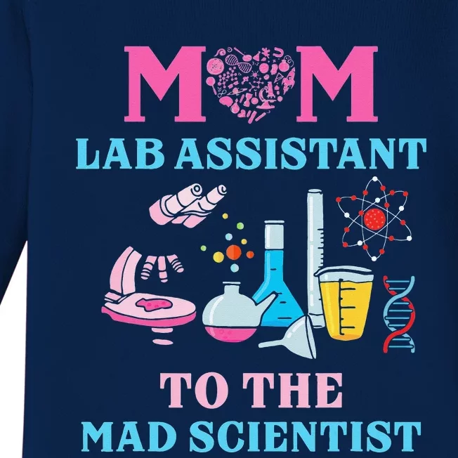 Mom Lab Assistant To The Mad Scientist Party Birthday Baby Long Sleeve Bodysuit